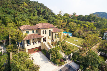 Fototapeta na wymiar aerial view of modern villas