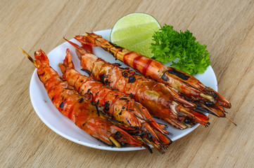 Grilled king prawns