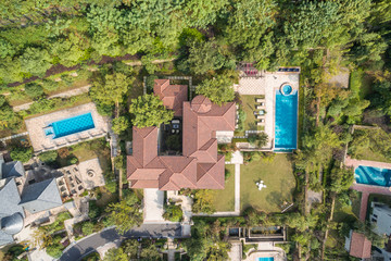 Fototapeta na wymiar aerial view of modern villas