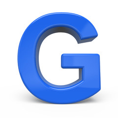 3d glossy blue letter G