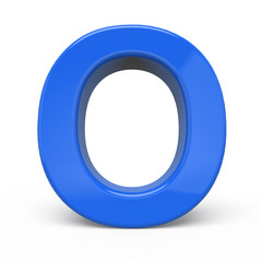 3d glossy blue letter O