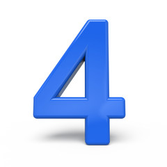 Obraz premium 3d glossy blue number 4