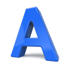 3d glossy blue letter A