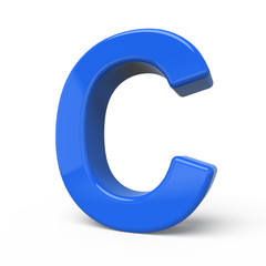 3d glossy blue letter C