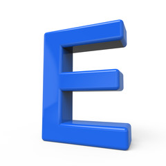 3d glossy blue letter E