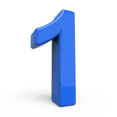 3d glossy blue number 1