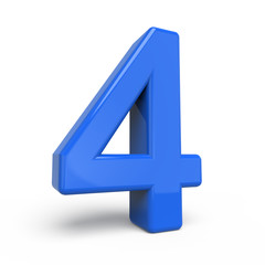 Fototapeta premium 3d glossy blue number 4