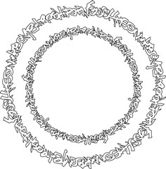 circular black graffiti tag pattern on white