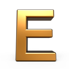 3d matte gold letter E