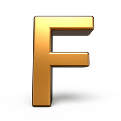 3d matte gold letter F