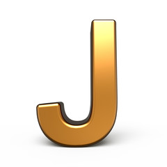 3d matte gold letter J
