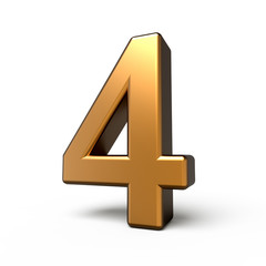 3d matte gold number 4