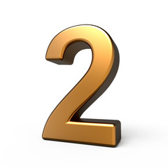 3d matte gold number 2