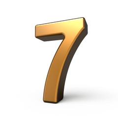 3d matte gold number 7
