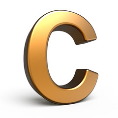 3d matte gold letter C