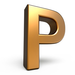 3d matte gold letter P