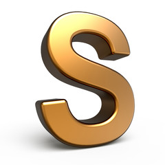 Naklejka premium 3d matte gold letter S