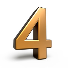 Obraz premium 3d matte gold number 4