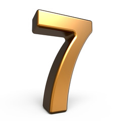 3d matte gold number 7