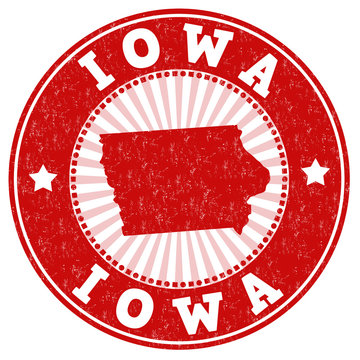 Iowa grunge stamp