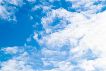 Naklejka na ściany i meble blue sky with different beautiful clouds on it