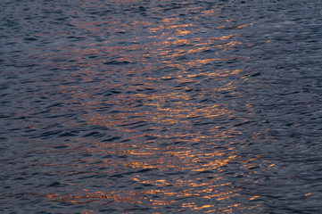 The water surface in the autumn on the river