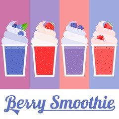 Vector berry smoothie, flat design