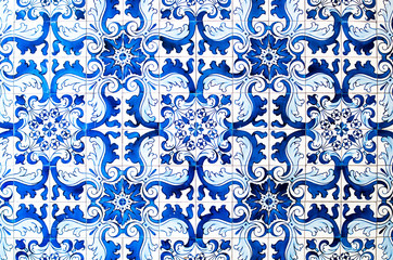 Fototapeta premium blue tile of macau town scene,china