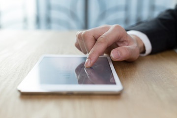 businessman checking financial reports