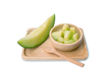 cantaloupe melons with slices ready to eat