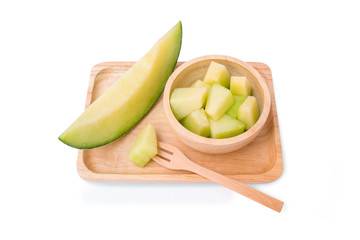 cantaloupe melons with slices ready to eat