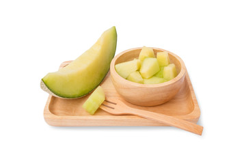 cantaloupe melons with slices ready to eat