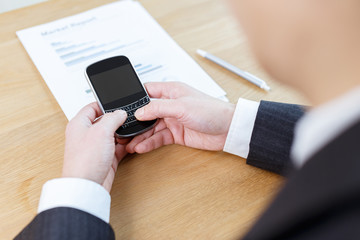 businessman checking financial reports