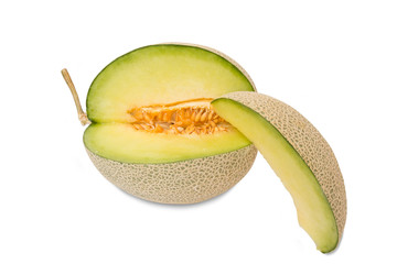 cantaloupe melons with slices ready to eat