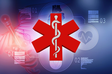 3d illustration Health care and medical logo 