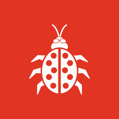 The ladybug icon. Ladybird and bug, beetle symbol. Flat