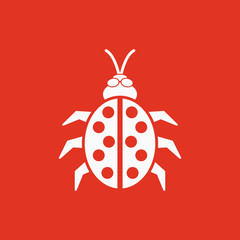 The ladybug icon. Ladybird and bug, beetle symbol. Flat