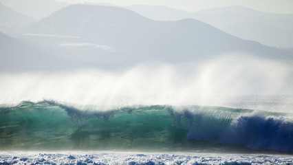 powerful breaking waves