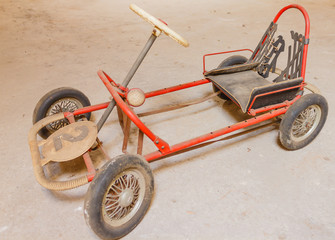 an old  go-kart for children