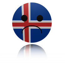 Iceland sad icon with reflection illustration
