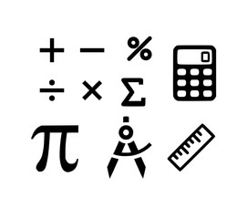 Mathematics icon set vector
