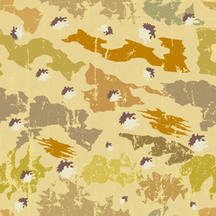 seamless grungy desert camouflage pattern, vector, fictional artwork