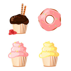 cute vector cupcakes