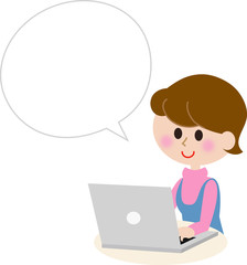 パソコンを使う女性　