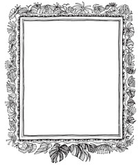 Leave nature frame pen hand write