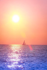 Landscape with the imaage of a sea sunset