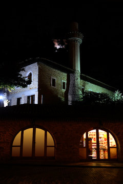 Ulcin; Montenegro, September, 27, 2015: Night landscape with the image of Ulcin; Montenegro