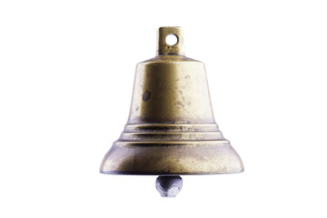 bronze bell isolated on white background