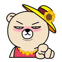 Cartoon bear point at you