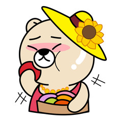 Cartoon Bear Eating Snack